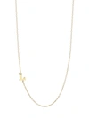 ANZIE WOMEN'S LOVE LETTER 14K YELLOW GOLD SINGLE DIAMOND INITIAL NECKLACE,400013928187