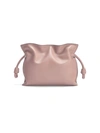 Loewe Mini Flamenco Knot Leather Clutch In Dark Blush