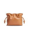 Loewe Mini Flamenco Knot Leather Clutch In Warm Desert