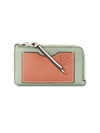 Loewe Two-tone Leather Card Holder In Rosemary