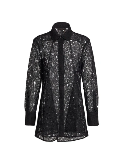 Donna Karan Women's Lace Iconic Seamed Tunic In Black