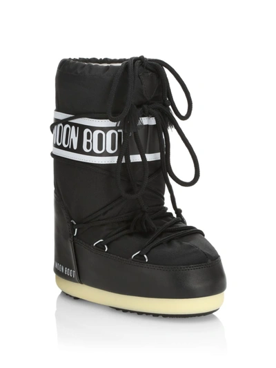 Moon Boot Babies' Little Girl's & Girl's Logo Nylon Boots In Black