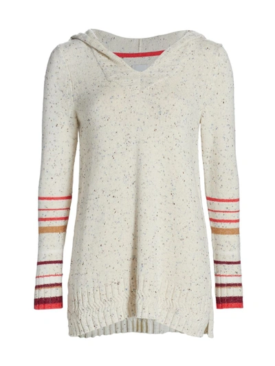 Nic+zoe Petites Winter Sunset Hooded Sweater In Neutral Multi