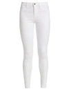 L Agence Nadia Cropped Striped High-rise Slim-leg Jeans In White