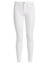 L Agence Nadia Cropped Striped High-rise Slim-leg Jeans In Blanc Coated