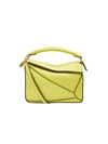 Loewe Mini Puzzle Leather Bag In Lime Yellow