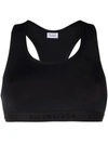 Balenciaga Scoop-neck Racerback Sports Bra In Black