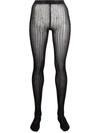 Prada Lurex Ribbed Party Project Tights In Black