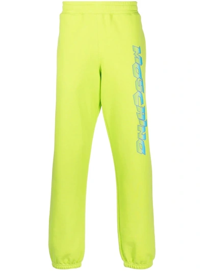 Moschino Logo Print Joggers In Green