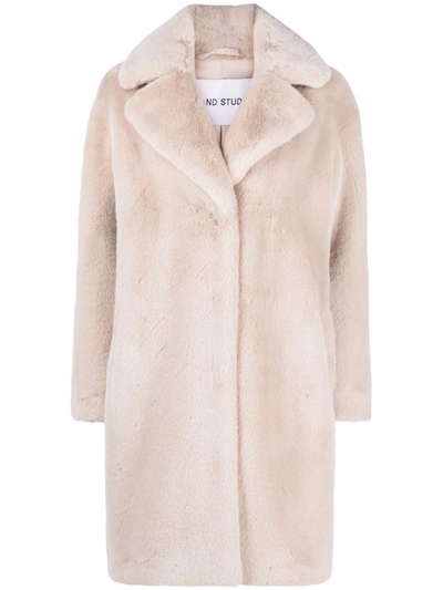 Stand Studio Camille Cocoon Coat In Ivory