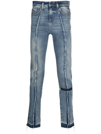 Val Kristopher Distressed Washed Skinny Jeans In Blue