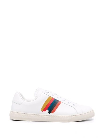 Paul Smith Side-stripe Low-top Trainers In White