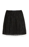 Prada Rhinestone-embellished Tulle Miniskirt In Black
