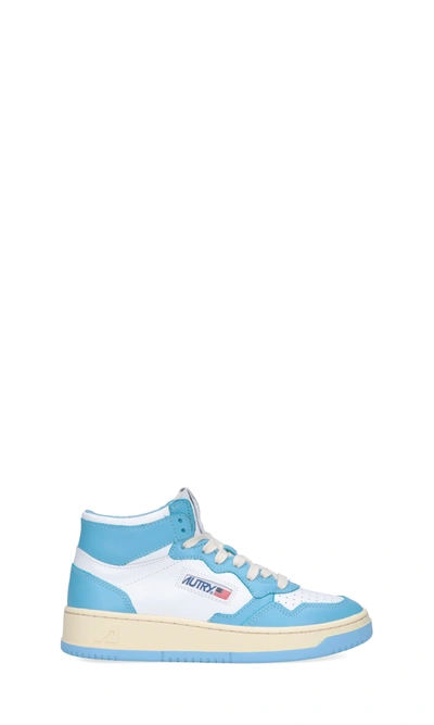 Autry Medalist Bicolor High Sneakers In White,light Blue