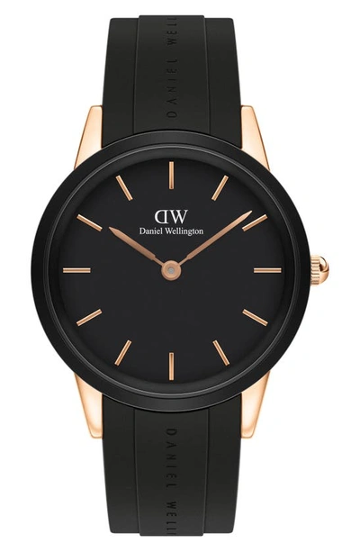 DANIEL WELLINGTON DANIEL WELLINGTON ICONIC MOTION RUBBER STRAP WATCH, 40MM,DW00100425