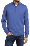 Nordstrom Tech-smart Quarter Zip Pullover Sweater In Blue True Heather