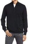 Nordstrom Tech-smart Quarter Zip Pullover Sweater In Black
