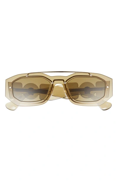 Versace 51mm Irregular Sunglasses In Transparent Dark Green