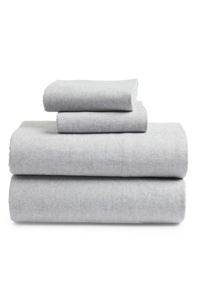 Boll & Branch Heathered Organic Cotton Flannel Bedding In Heathered Grey