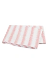 Matouk Attleboro Stripe Print 500 Thread Count Cotton Flat Sheet In Pink Coral