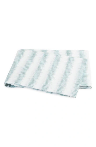 Matouk Attleboro Stripe Print 500 Thread Count Cotton Flat Sheet In Pool