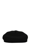 MARINE SERRE FRENCH BERET HATS IN BLACK WOOL,A057ICONX00