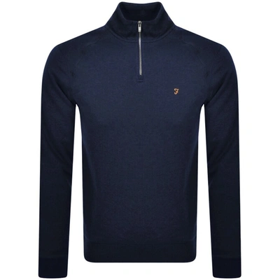 Farah Vintage Jim Half Zip Sweatshirt Navy