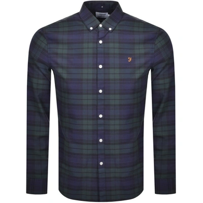 Farah Vintage Brewer Check Long Sleeve Shirt Green