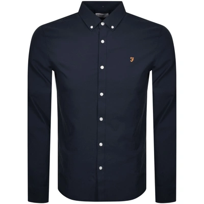 Farah Vintage Brewer Long Sleeve Shirt Navy