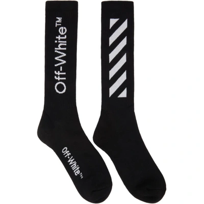 Off-white Black Diag-stripe Mid-length Socks