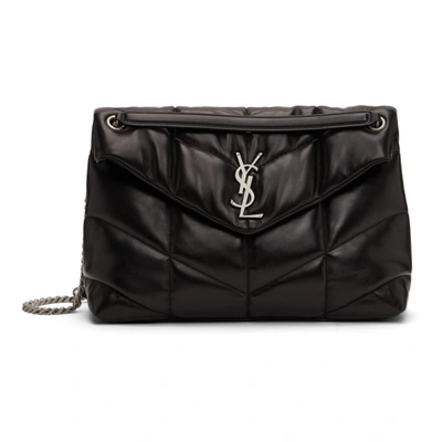 Saint Laurent Black Loulou Puffer Medium Leather Shoulder Bag