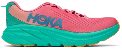 Hoka One One Pink & Green Rincon 3 Sneakers In Ppat