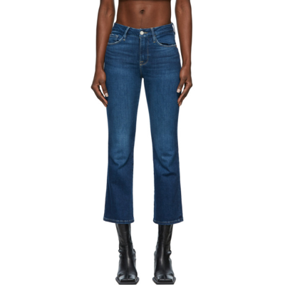 Frame Le Crop' Mini Boot Degradable Chewed Hem Jeans In Blue