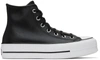 Converse Womens  All Star Platform Hi Leather In Black/black