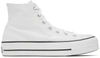 CONVERSE WHITE CHUCK TAYLOR ALL STAR LIFT PLATFORM HIGH SNEAKERS