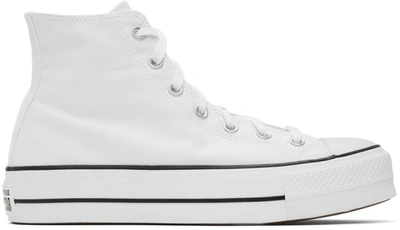 Converse White Chuck Taylor All Star Lift Platform High Sneakers In White/black