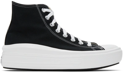 CONVERSE BLACK & WHITE CHUCK TAYLOR ALL STAR MOVE HIGH SNEAKERS