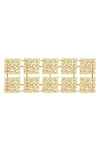 WILLOW ROW GOLDTONE ALUMINUM GEOMETRIC WALL DECOR WITH HAMMERED DESIGNS