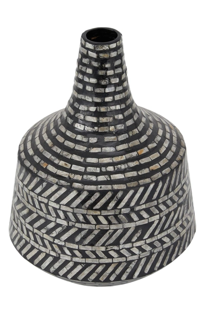 Willow Row Black Mother Of Pearl Contemporary Vase