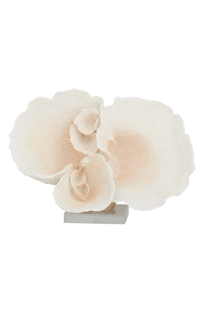 Willow Row Coastal White Polystone Coral Sculpture