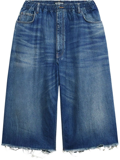 Balenciaga Cropped Wide-leg Jeans In Blue