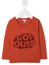 Knot Graphic-print Longsleeevd T-shirt In Orange