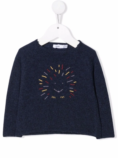 Knot Babies' Hedgehog Print Jumper In Blue