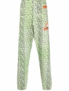 HERON PRESTON GREEN ABSTRACT-SPOT TRACK PANTS,568BFB76-4F92-7FBA-3805-CE145A9815D0