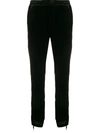 Gold Hawk Black Gathered Sides Cropped Trousers In Black