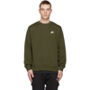 Nike Club Crew Neck Sweatshirt In Khaki-green