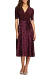 Alex Evenings Embellished Surplice Cocktail Dress In Merlot