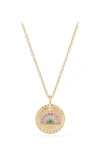 DAVID YURMAN CABLE COLLECTIBLES RAINBOW NECKLACE WITH PINK & YELLOW SAPPHIRES & TSAVORITE,N13863 88APSYSTS18