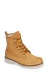 Blackstone Ol22 Lace-up Boot With Genuine Shearling Lining In Cuoio Leather