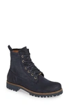 Blackstone Ol23 Lace-up Boot In Dark Denim Leather